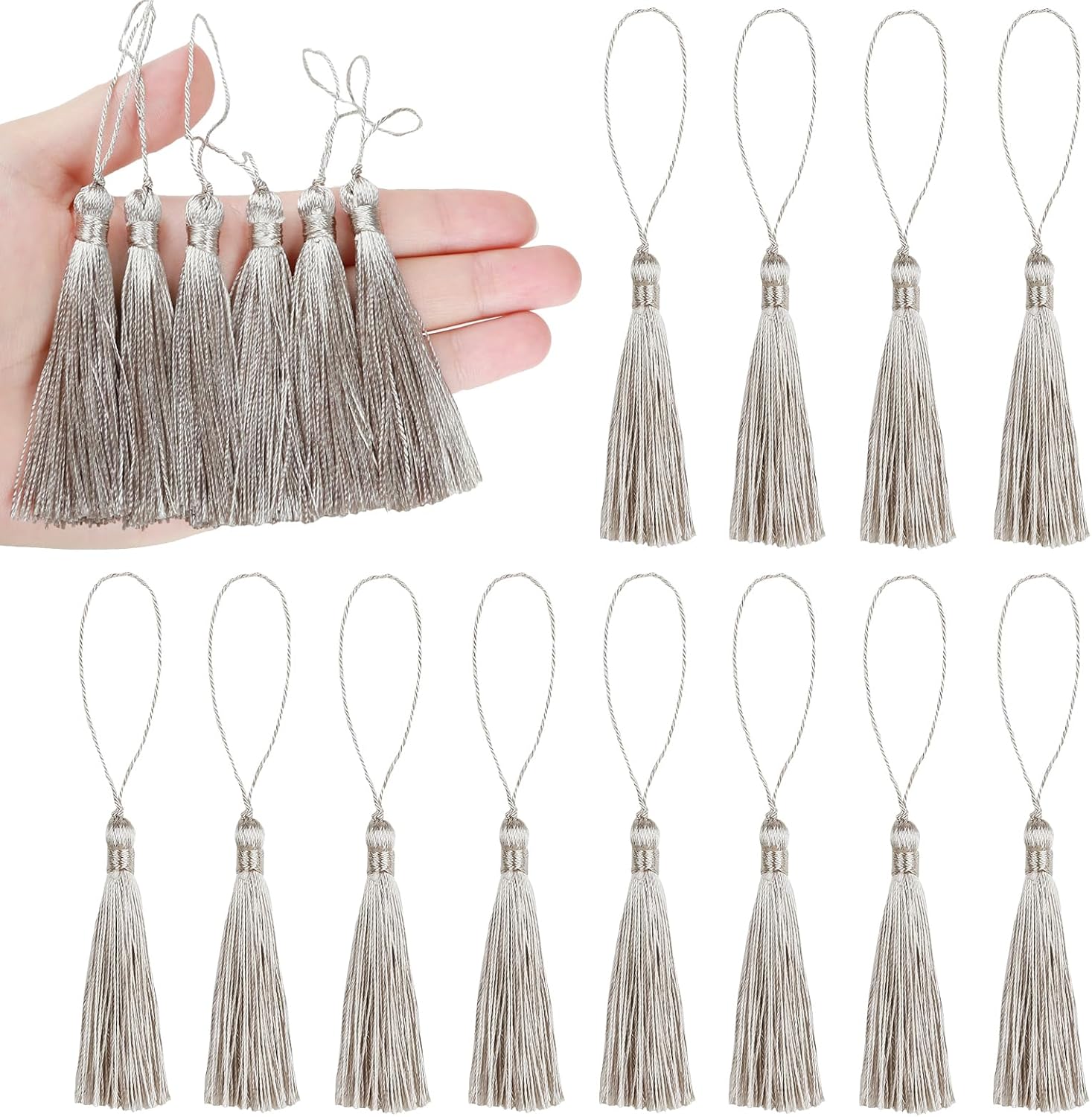 46pcs 5inch Silky Floss Carft Tassel Keychain Tassel with 2.5inch Cord Loop Earring Jewelry V1258-DP02-A-2212
