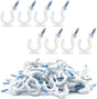 50Pcs 1/2-Inch Cup Hooks Ceiling Hooks, Plastic-Covered Metal Screw-in Hooks, White V1258-DP02-A-2218