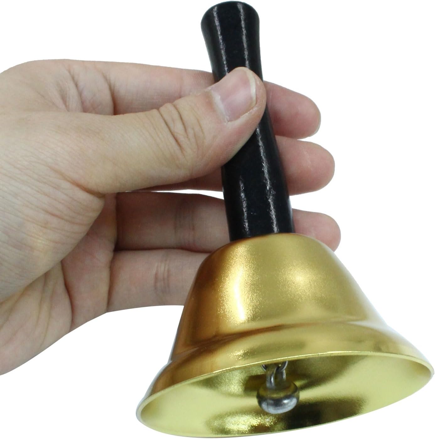 2 Pack Loud Hand Bells, Gold Ringing Bells with Handle Call Bells Dinner Bells for Classroom, Food Line, V1258-DP02-A-2223