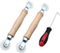 3 Pcs Window Door Screen Repair Kit, Screen Spline Roller Tool with Wooden Handle & Nylon Bearing Wheels and V1258-DP02-A-2225