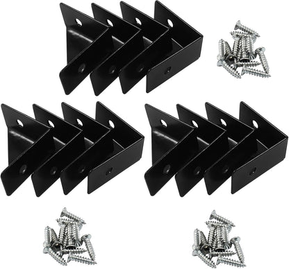 12pcs Angle Corner Shelf Bracket 38mm x 38mm, Cold Rolled Steel Corner Support, Triangular Bracket with V1258-DP02-A-2235