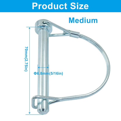2 Pack Trailer Coupler Pin, Zinc Plated Carbon Steel Locking Pin, 5/16" x 2.75" Medium Hitch Pin for V1258-DP02-A-2238