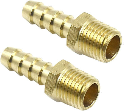 2pcs Brass 5/16" Hose Barb to 1/4" NPT Male Quick Couplers V1258-DP02-A-2239