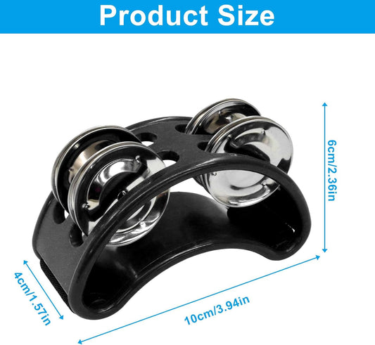 2 PCS Foot Tambourine Percussion Musical Foot Tambourine Pedal Steel Jingle Bells, Percussion Instrument Foot V1258-DP02-A-2242