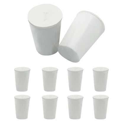 10 Pcs White Solid Rubber Stoppers 1# Tapered Lab Bungs Solid Rubber Stoppers Tapered Lab Seal Rubber Stoppers V1258-DP02-A-2243
