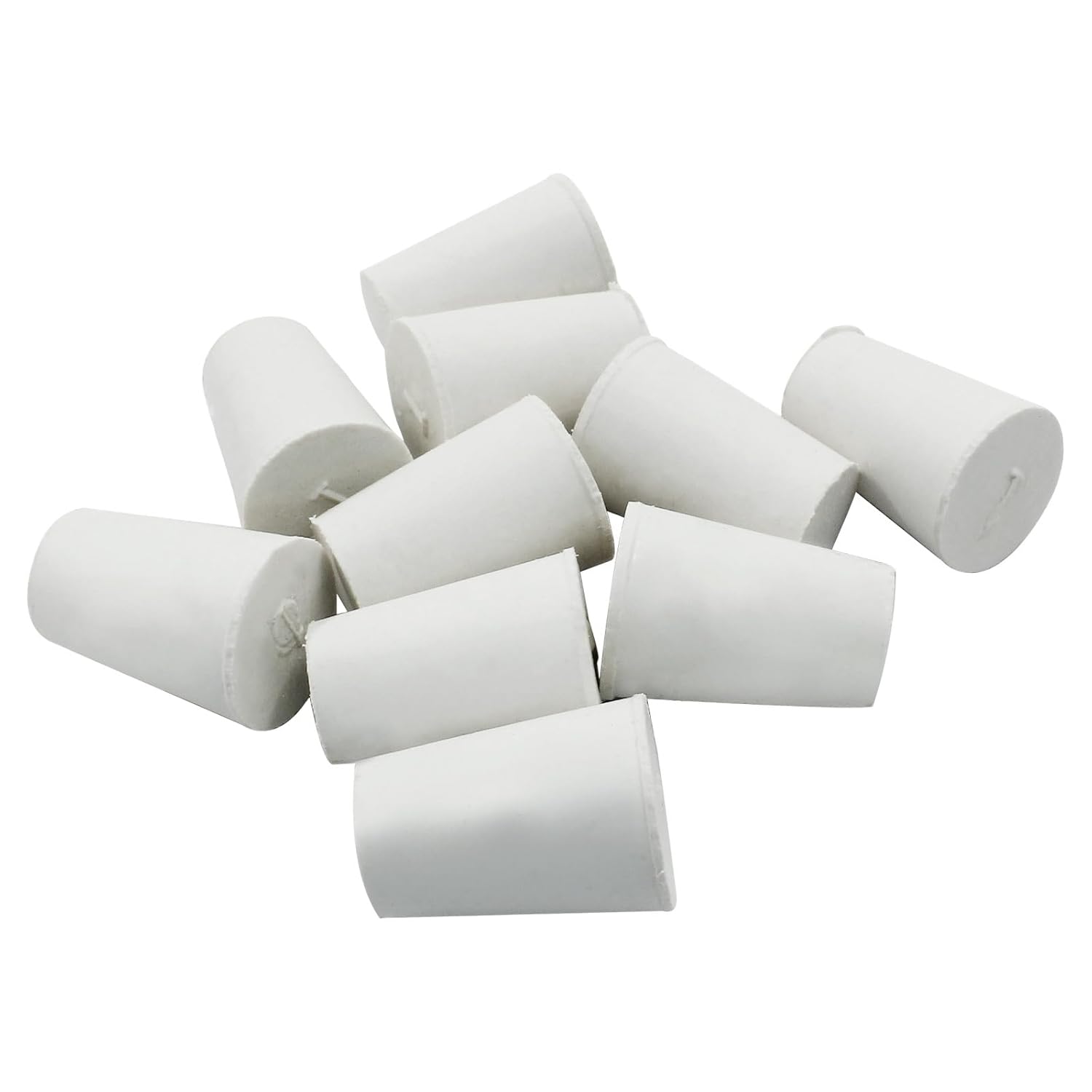 10 Pcs White Solid Rubber Stoppers 1# Tapered Lab Bungs Solid Rubber Stoppers Tapered Lab Seal Rubber Stoppers V1258-DP02-A-2243