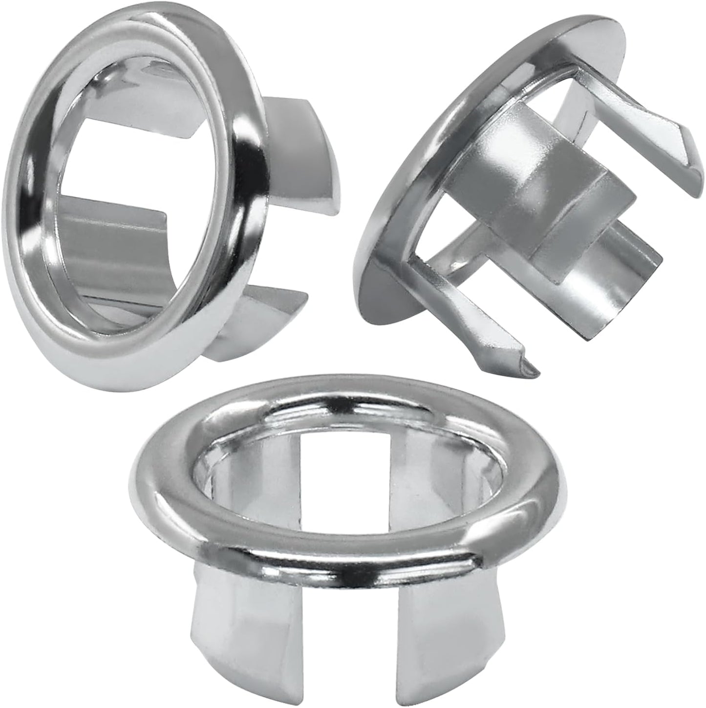 6 Pack Sink Overflow Ring Round Basin Trim Drain Cap Cover Sink Basin Trim Overflow Cover Hole Insert in Cap V1258-DP02-A-2244
