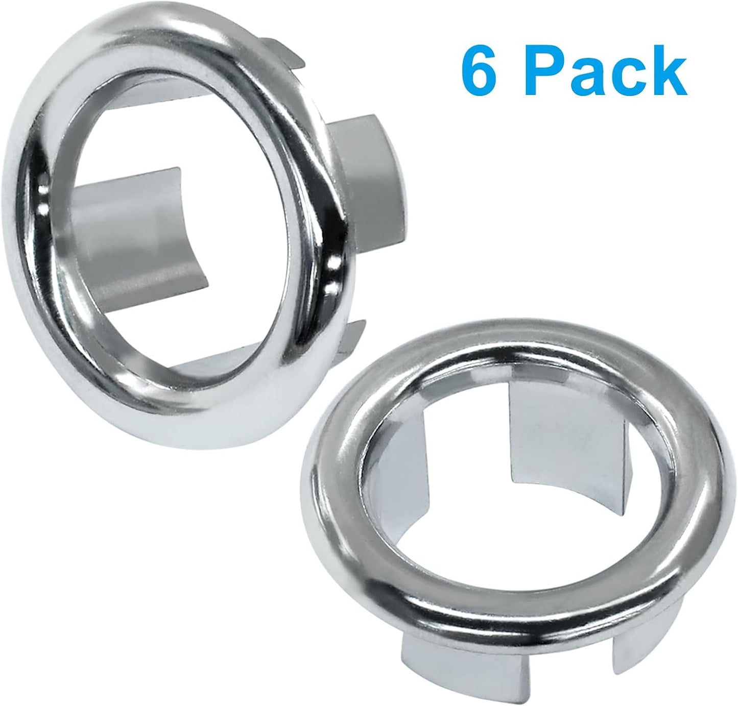 6 Pack Sink Overflow Ring Round Basin Trim Drain Cap Cover Sink Basin Trim Overflow Cover Hole Insert in Cap V1258-DP02-A-2244