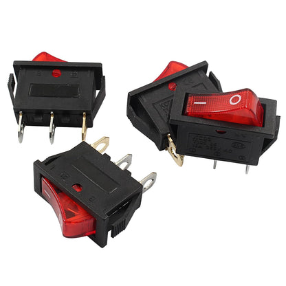 6 Pcs 2 Position 3 Pin SPST Boat Rocker On/Off Switch, AC 120V/10A 250V/16A Illuminated LED Boat Toggle V1258-DP02-A-2247