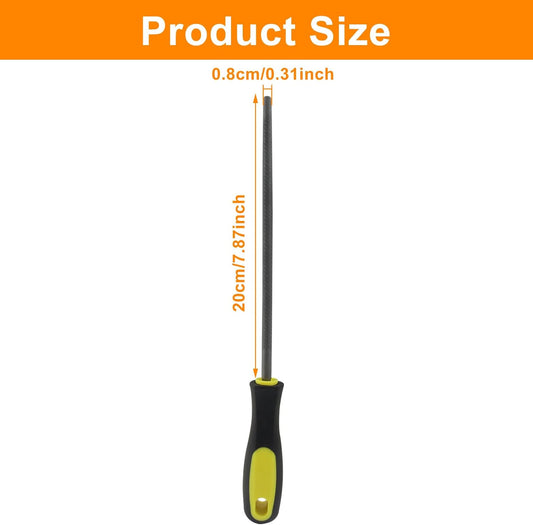 8 Inch Round File, Carbon Steel Rat Tail Metal File Tool Sharpener for Professionals/Wood/DIY Enthusiasts V1258-DP02-A-2248