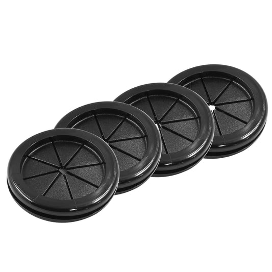 4pcs 2 Inch (50mm) Black Double Sided Desk Hole Grommets, Six-Petaled Rubber Cable Cord Organizer, Desk Hole V1258-DP02-A-2249