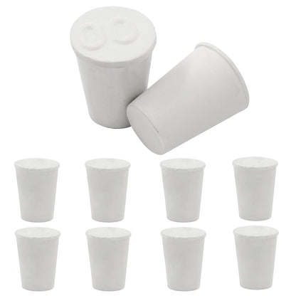 10 Pcs White Solid Rubber Stoppers 00# Tapered Lab Bungs Solid Rubber Stoppers Tapered Lab Seal Rubber V1258-DP02-A-2250