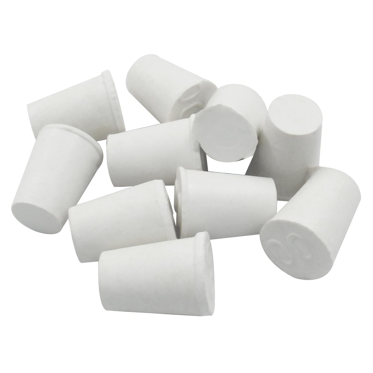 10 Pcs White Solid Rubber Stoppers 00# Tapered Lab Bungs Solid Rubber Stoppers Tapered Lab Seal Rubber V1258-DP02-A-2250