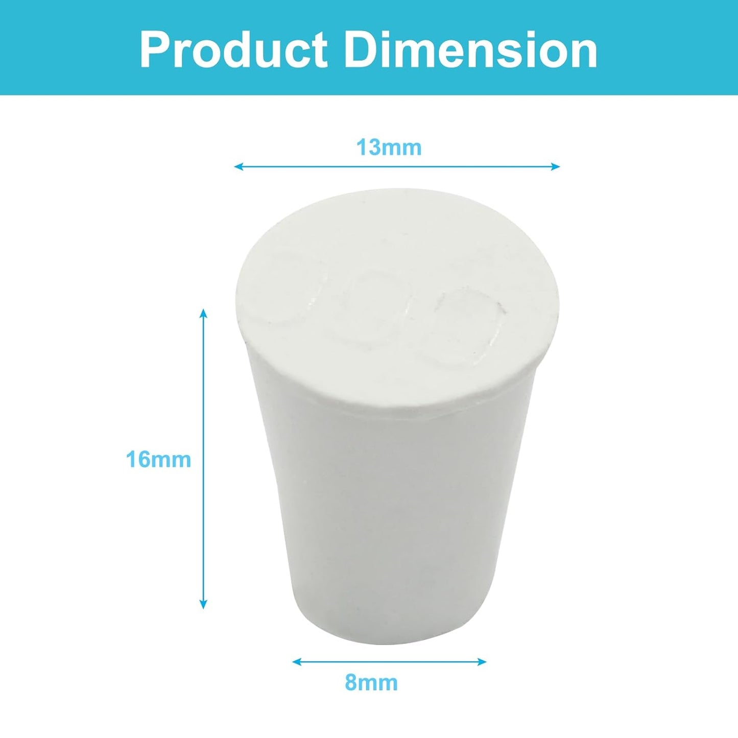 10 Pcs White Solid Rubber Stoppers 00# Tapered Lab Bungs Solid Rubber Stoppers Tapered Lab Seal Rubber V1258-DP02-A-2250