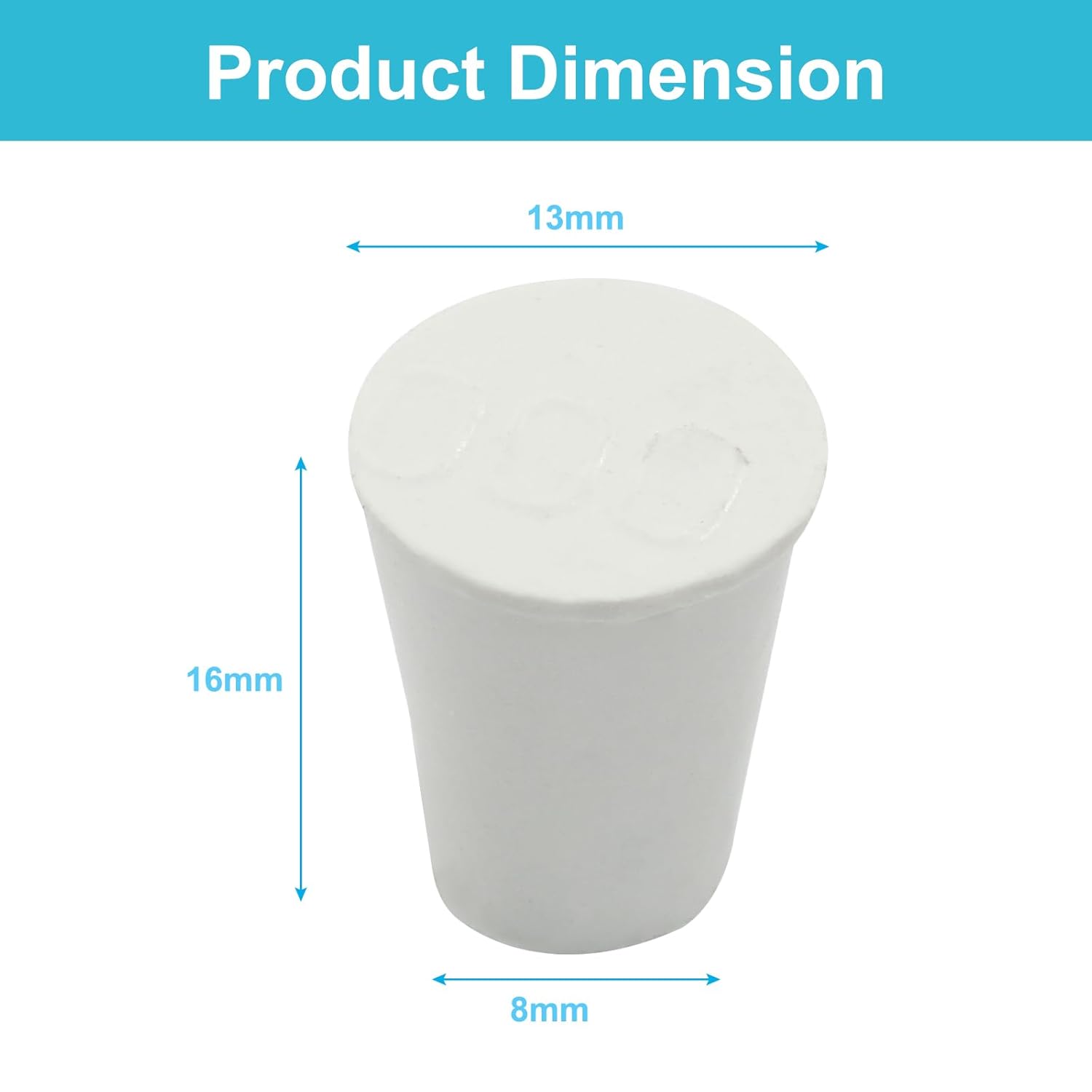 10 Pcs White Solid Rubber Stoppers 00# Tapered Lab Bungs Solid Rubber Stoppers Tapered Lab Seal Rubber V1258-DP02-A-2250