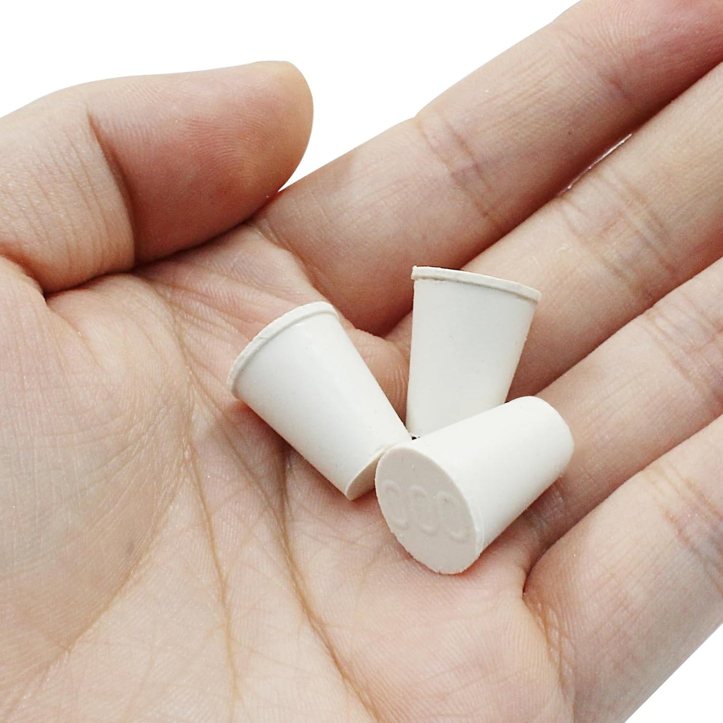 10 Pcs White Solid Rubber Stoppers 00# Tapered Lab Bungs Solid Rubber Stoppers Tapered Lab Seal Rubber V1258-DP02-A-2250