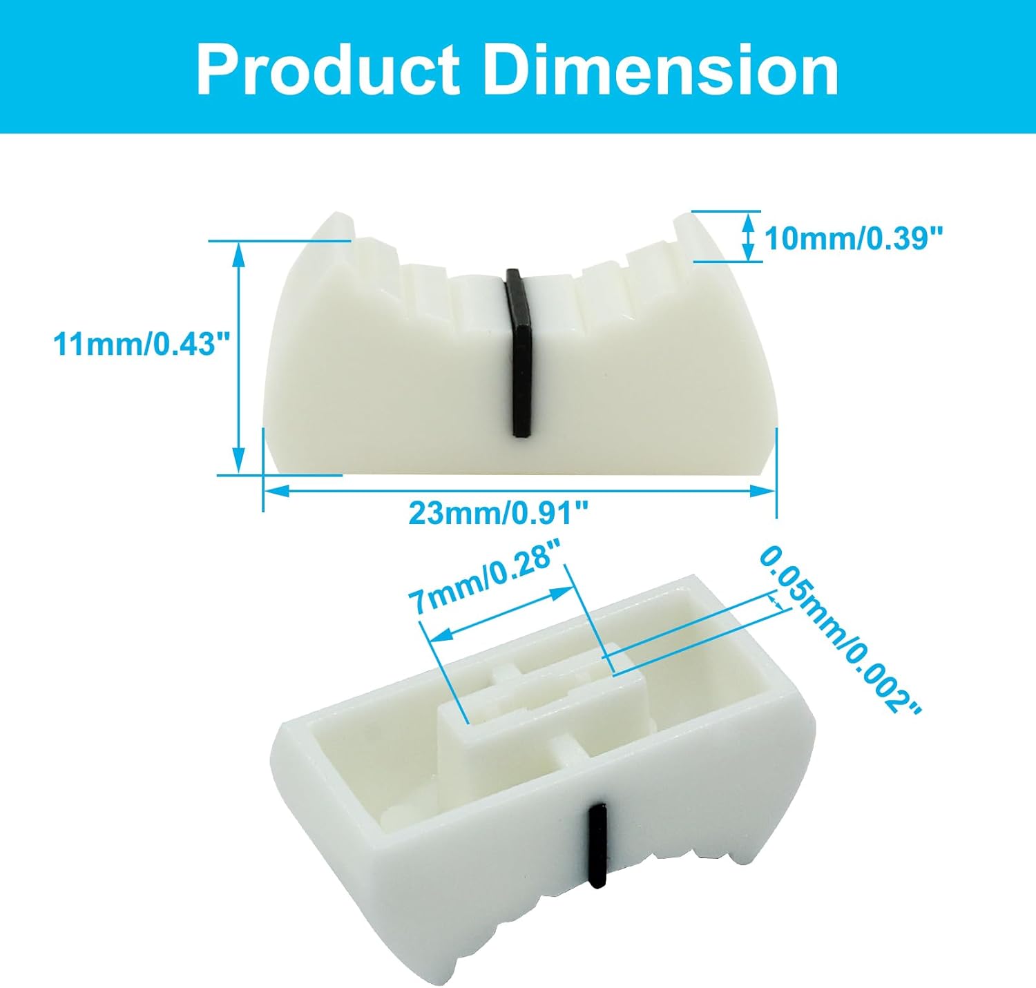 20pcs Fader Knobs, Fader Caps Mixer Slider Fader Knobs Universal Fader Knobs Replacement Fader Cap Slider V1258-DP02-A-2254