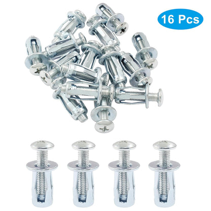 16 pcs Jack Nuts, Plain Carbon Steel Petal Expansion Insert Nuts for Thin Metal Hollow Wall Iron (M5 x 25) V1258-DP02-A-2255