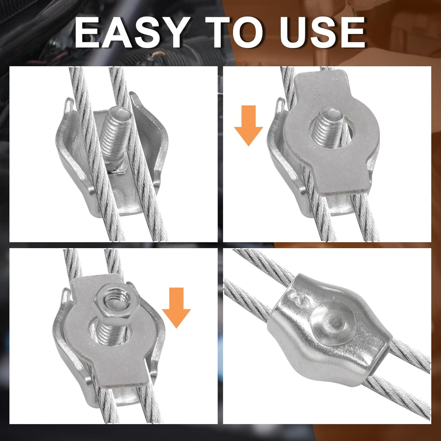 30Pcs M3 Stainless Steel Wire Rope Cable Clip Clamp Simplex Single Bolt Wire Rope Clamps Cable Fasteners for V1258-DP02-A-2256