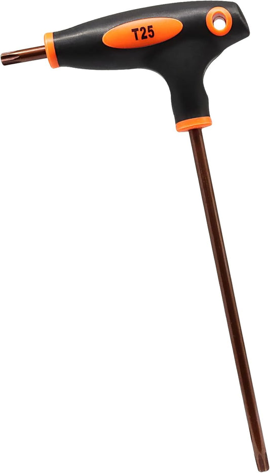 T25 Torx Screwdriver, Anti Tamper Proof Torx Key S2 Steel Wrench, T-Handle Dual End Wrench for Home V1258-DP02-A-2261