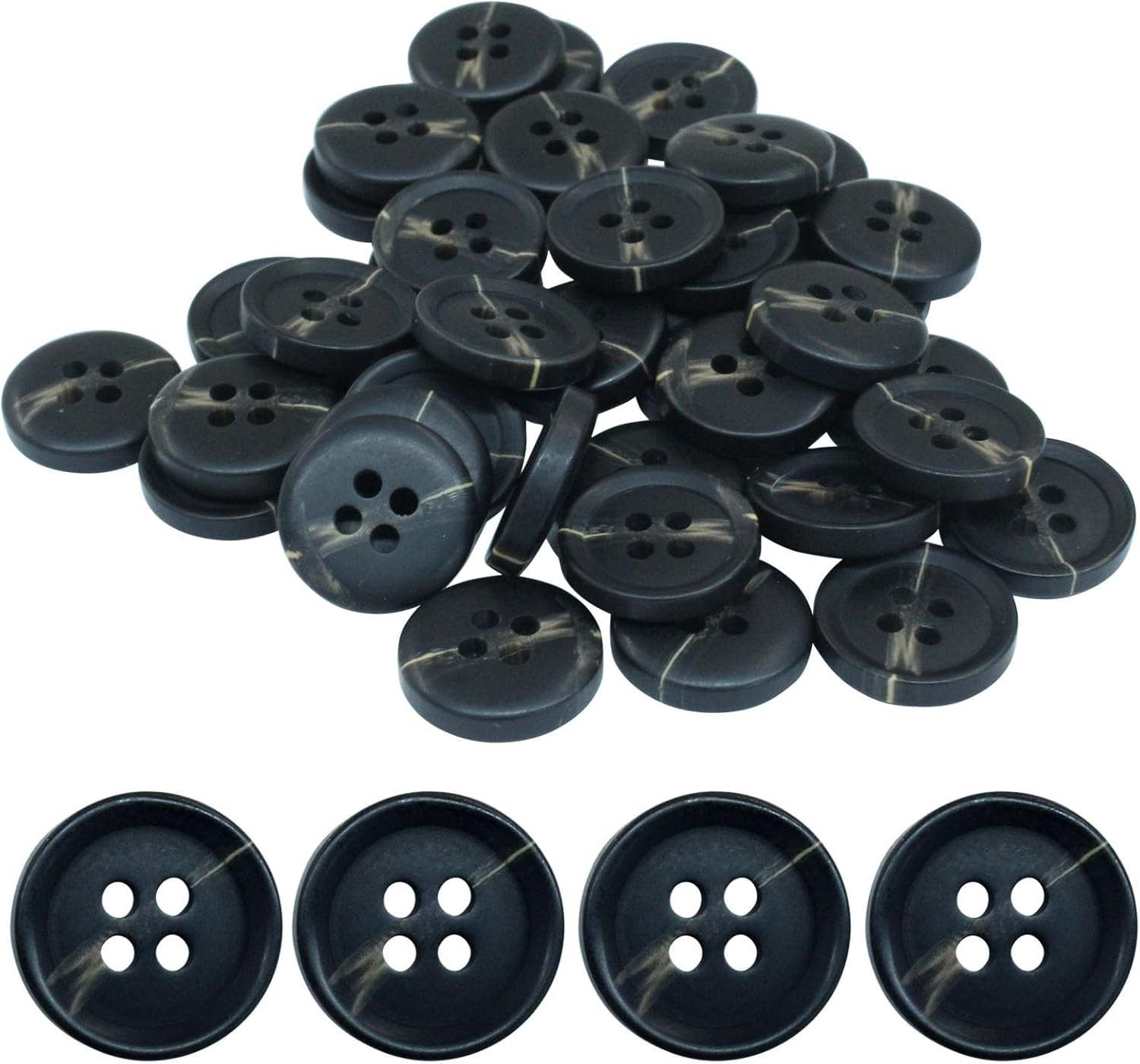 40 PCS 4-Holes Resin Buttons 5/8" Sewing Buttons for Clothing Arts Crafts Projects DIY Decorations Sewing V1258-DP02-A-2262
