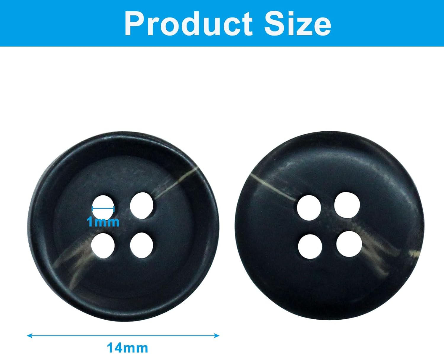 40 PCS 4-Holes Resin Buttons 5/8" Sewing Buttons for Clothing Arts Crafts Projects DIY Decorations Sewing V1258-DP02-A-2262