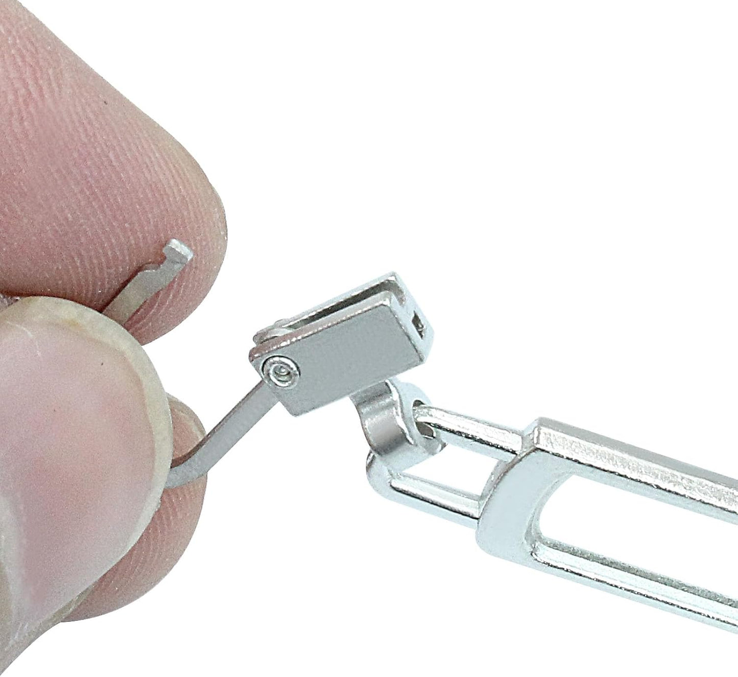 10 PCS Silver Luggage Zipper Pull Replacement, Detachable Metal Zipper Pull Tab Repair Kit for Clothing V1258-DP02-A-2263