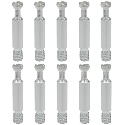 10 Pack 35mm Furniture Connecting Fittings, Thread Bolts Metal Dowels Connecters, Screws Fasteners for V1258-DP02-A-2264