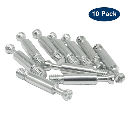 10 Pack 35mm Furniture Connecting Fittings, Thread Bolts Metal Dowels Connecters, Screws Fasteners for V1258-DP02-A-2264