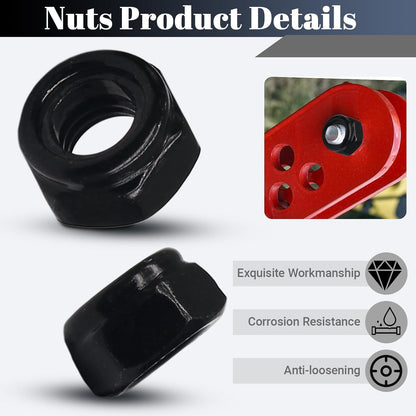 M3 Hex Lock Nuts, M3 x 0.5mm Carbon Steel Nylon Insert Self-Locking Nuts for Fasteners, 50Pcs V1258-DP02-A-2269
