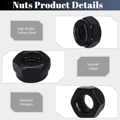 M3 Hex Lock Nuts, M3 x 0.5mm Carbon Steel Nylon Insert Self-Locking Nuts for Fasteners, 50Pcs V1258-DP02-A-2269