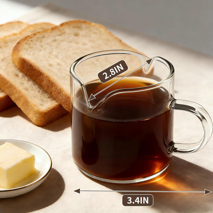 Espresso Cups | 2-Pack,4 oz High-Transparency Glass Doubleshot Coffee Cups, Dishwasher Safe, Dual Pour Design V1258-DP02-A-228
