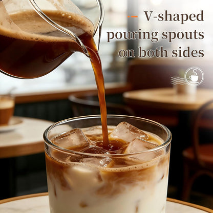 Espresso Cups | 2-Pack,4 oz High-Transparency Glass Doubleshot Coffee Cups, Dishwasher Safe, Dual Pour Design V1258-DP02-A-228