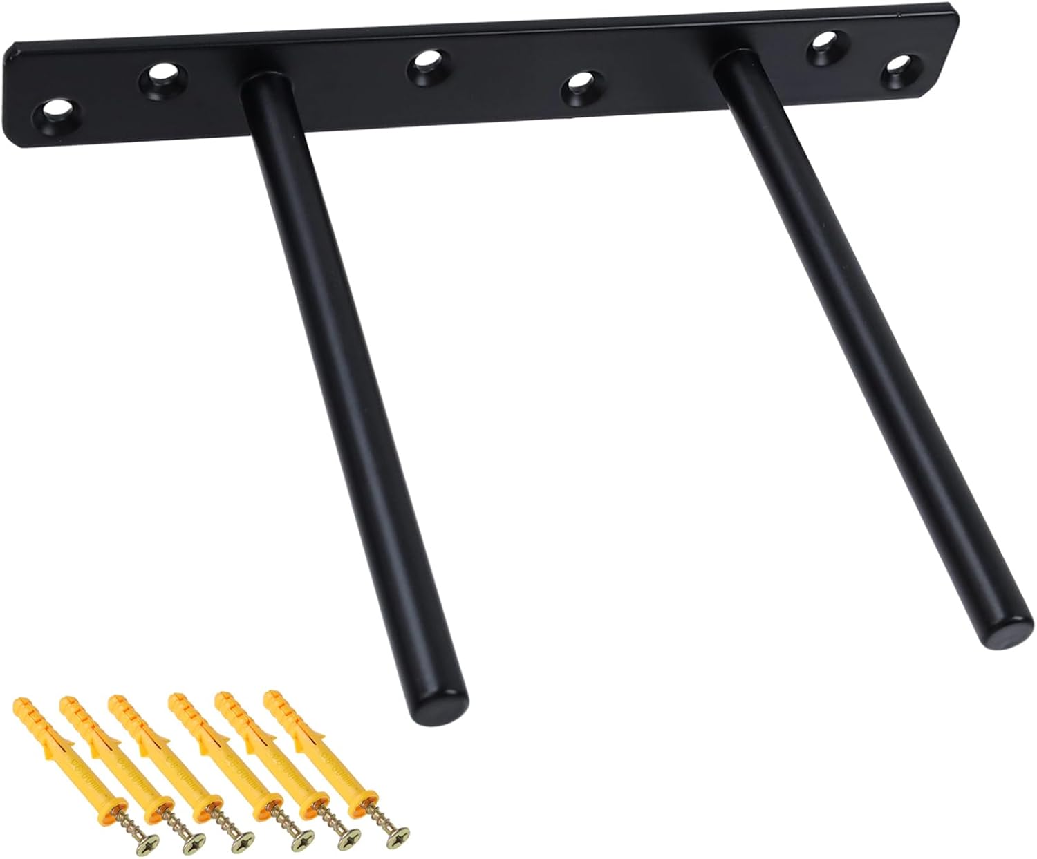 6-inch Floating Shelf Brackets Heavy Duty Hidden Brackets Black Blind Shelf Support for Floating Wood Shelves V1258-DP02-A-2285
