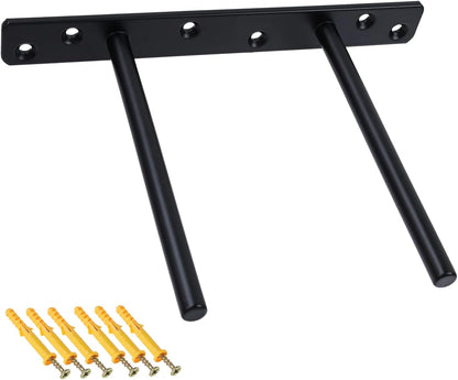 6-inch Floating Shelf Brackets Heavy Duty Hidden Brackets Black Blind Shelf Support for Floating Wood Shelves V1258-DP02-A-2285