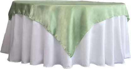 Efavormart 60" Satin Square Tablecloth Overlay for Wedding Catering Party Table Decorations SAGE Green Square V1258-DP02-A-2297