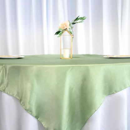 Efavormart 60" Satin Square Tablecloth Overlay for Wedding Catering Party Table Decorations SAGE Green Square V1258-DP02-A-2297