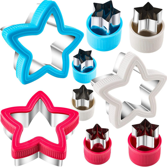 Star Cookie Cutters Set Sandwich Cutters for Kids 9 pieces Shaped Biscuit Fondant Cake Cheese Pastry Molds V1258-DP02-A-23