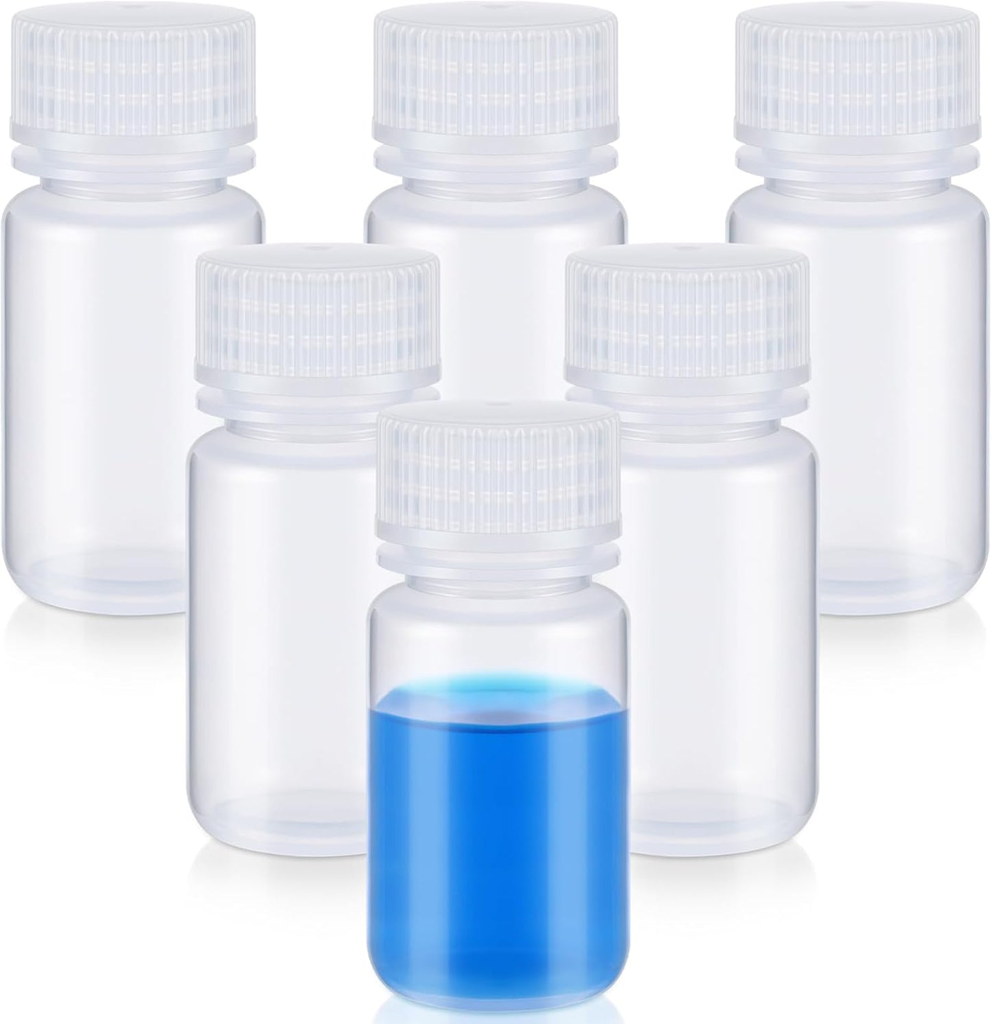 6 Pcs 2 oz 60ml Polypropylene Reagent Bottle Plastic Sample Bottles with Screw Caps Transparent PP Sample V1258-DP02-A-2300