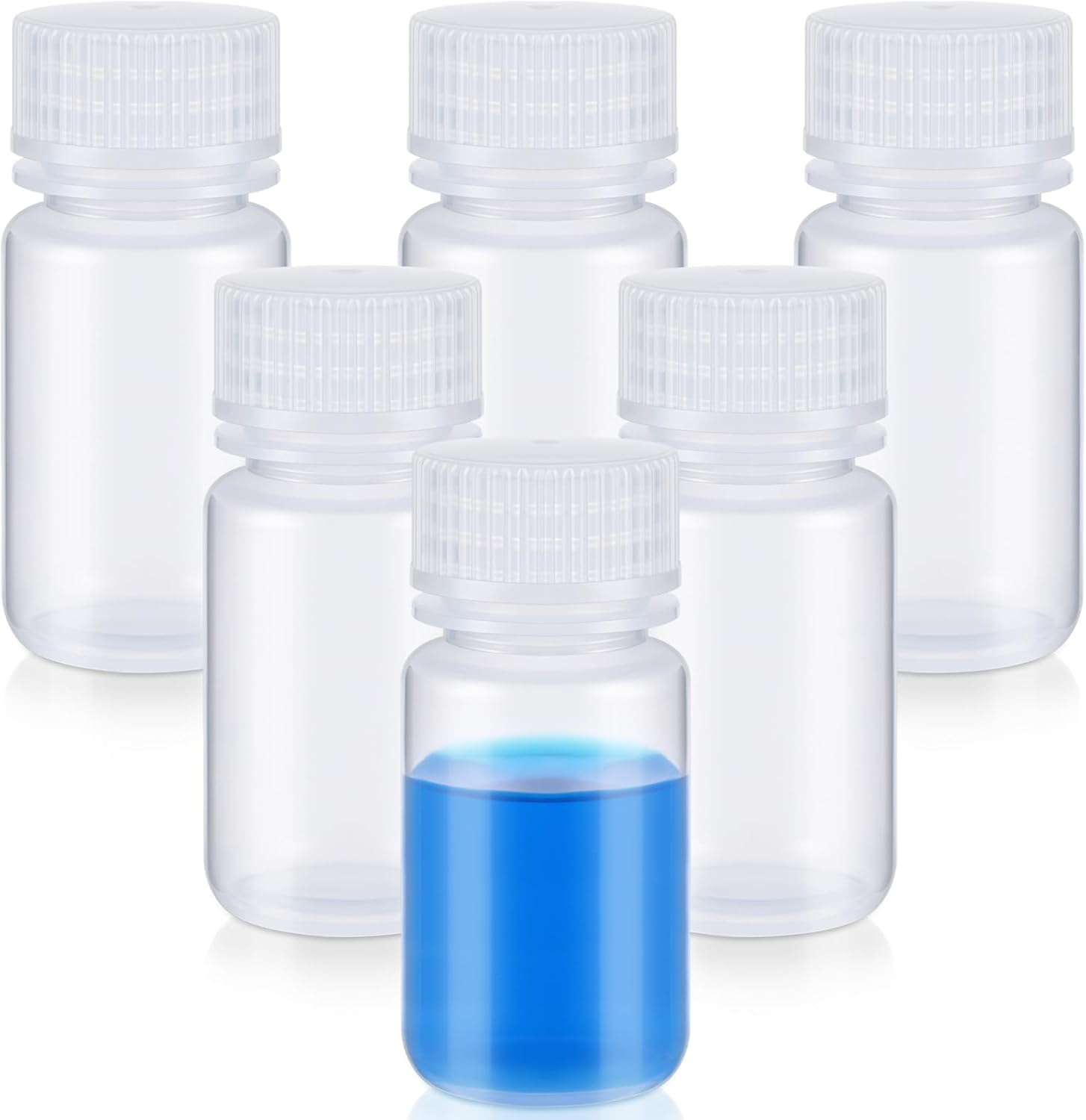 6 Pcs 2 oz 60ml Polypropylene Reagent Bottle Plastic Sample Bottles with Screw Caps Transparent PP Sample V1258-DP02-A-2300