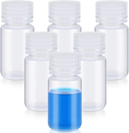 6 Pcs 2 oz 60ml Polypropylene Reagent Bottle Plastic Sample Bottles with Screw Caps Transparent PP Sample V1258-DP02-A-2300
