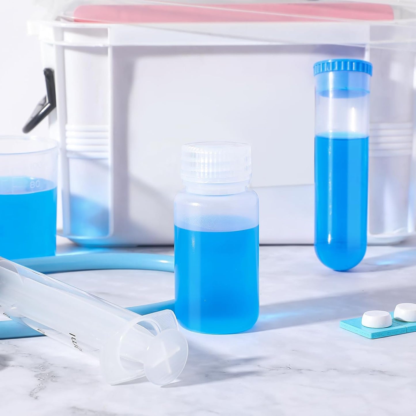6 Pcs 2 oz 60ml Polypropylene Reagent Bottle Plastic Sample Bottles with Screw Caps Transparent PP Sample V1258-DP02-A-2300