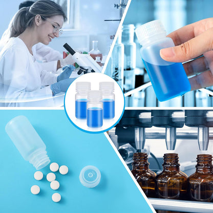 6 Pcs 2 oz 60ml Polypropylene Reagent Bottle Plastic Sample Bottles with Screw Caps Transparent PP Sample V1258-DP02-A-2300