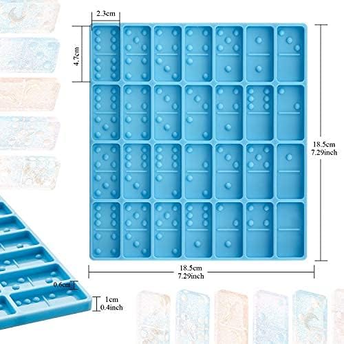 Domino Mold for Resin Domino Mold for Epoxy Candy Clay Chocolate Mould 28 Cavities Silicone Mould Pendant V1258-DP02-A-2302