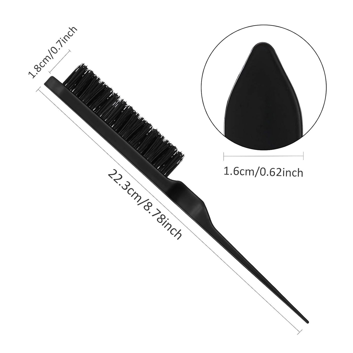 3 Pieces Hair Styling Comb Set for Women's Back Combing - Teasing/Fluffy Brush, Rat Tail Comb, and Triple V1258-DP02-A-2305