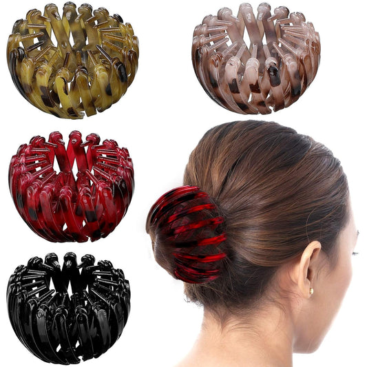 4 Pcs Women's Hair Accessories Bun Clips for Hair Bird Nest Clip Lazy Birds Nest Plate Hairpin Accessories V1258-DP02-A-2312