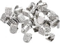 Shoelace End Clips 10x7mm Stainless Steel No Tie Shoe Lace Tips Head Bling Type, Silver Tone 30 Pcs V1258-DP02-A-2323