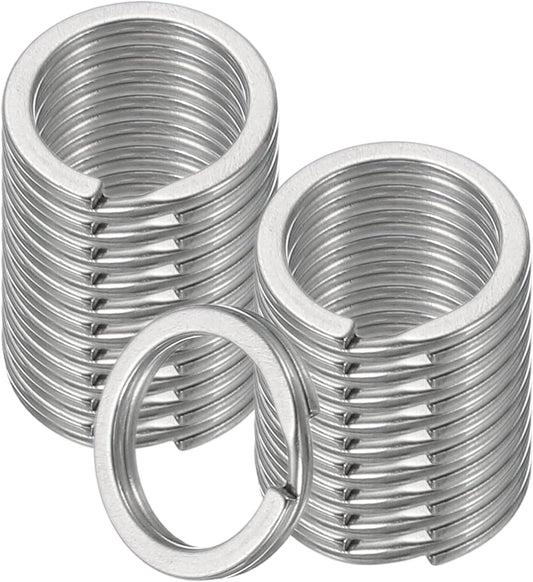 20pcs Split Keychain Rings, 15mm Round Flat Keyrings Stainless Steel Open Key Chain Ring Dog Tag Rings for V1258-DP02-A-2325