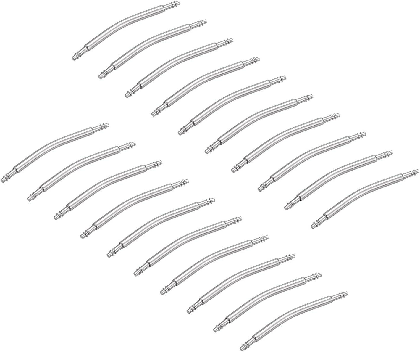 20mm Curved Spring Bar Pins 1.5mm Dia Stainless Steel Double Flanged End Watch Band Link Pin 20pcs V1258-DP02-A-2327