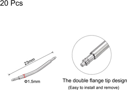20mm Curved Spring Bar Pins 1.5mm Dia Stainless Steel Double Flanged End Watch Band Link Pin 20pcs V1258-DP02-A-2327